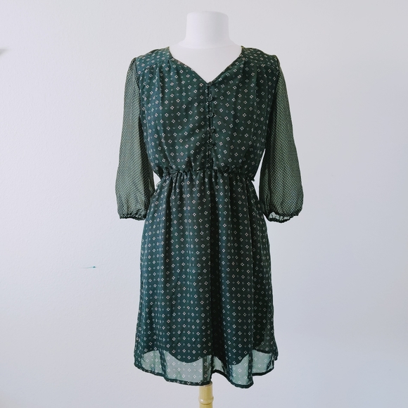 Maurices Green Patterned Dress Size Small - Picture 2 of 5
